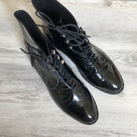 Corina Black Patent Leather booties, Sz 40=US 9-9.5 - Picture 3 of 8